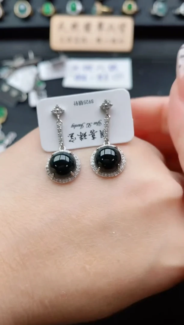 银S925镶嵌戒指翡翠1