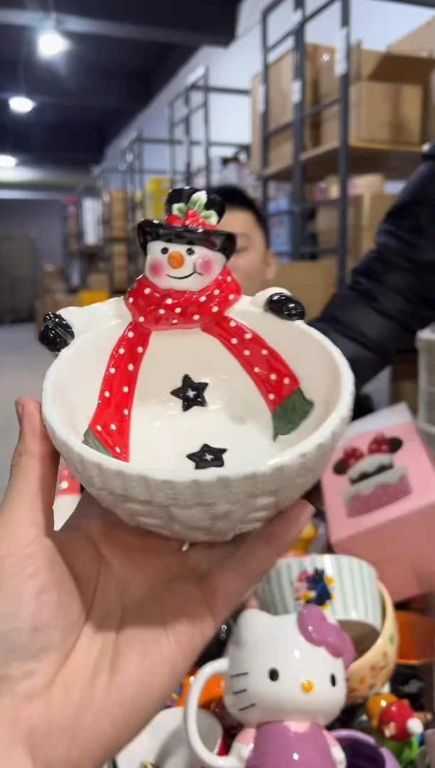 【闪购商品】杯陶瓷原盒雪人碗