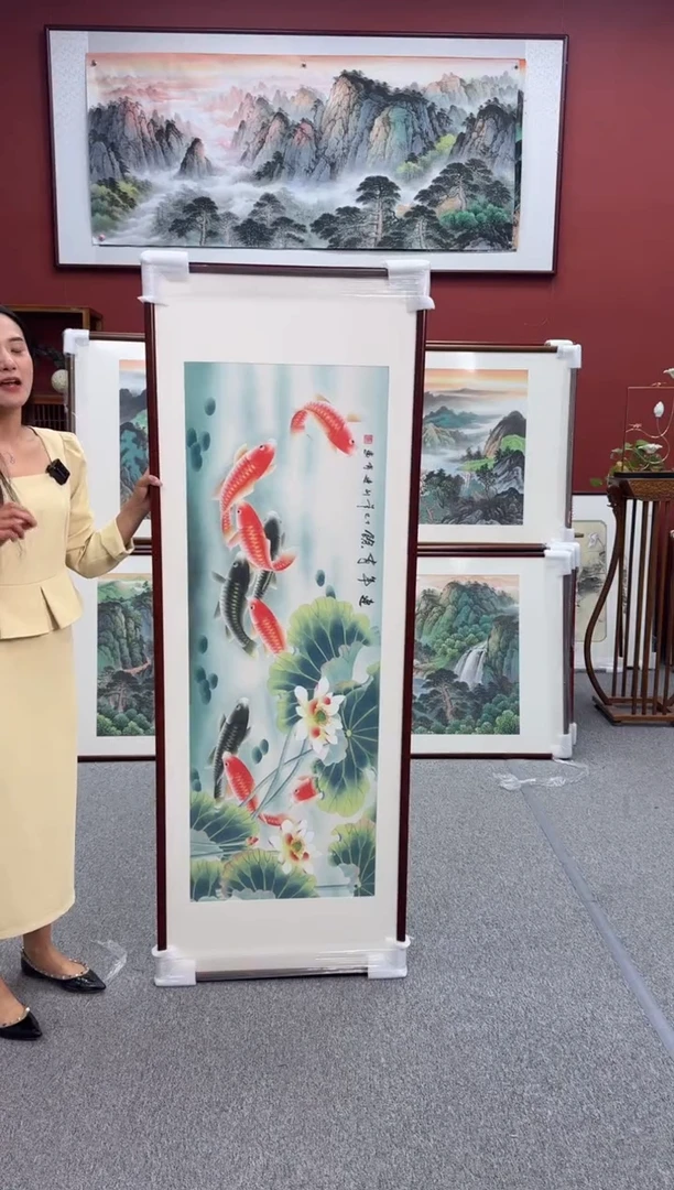 国画手绘  连年有余 172*62