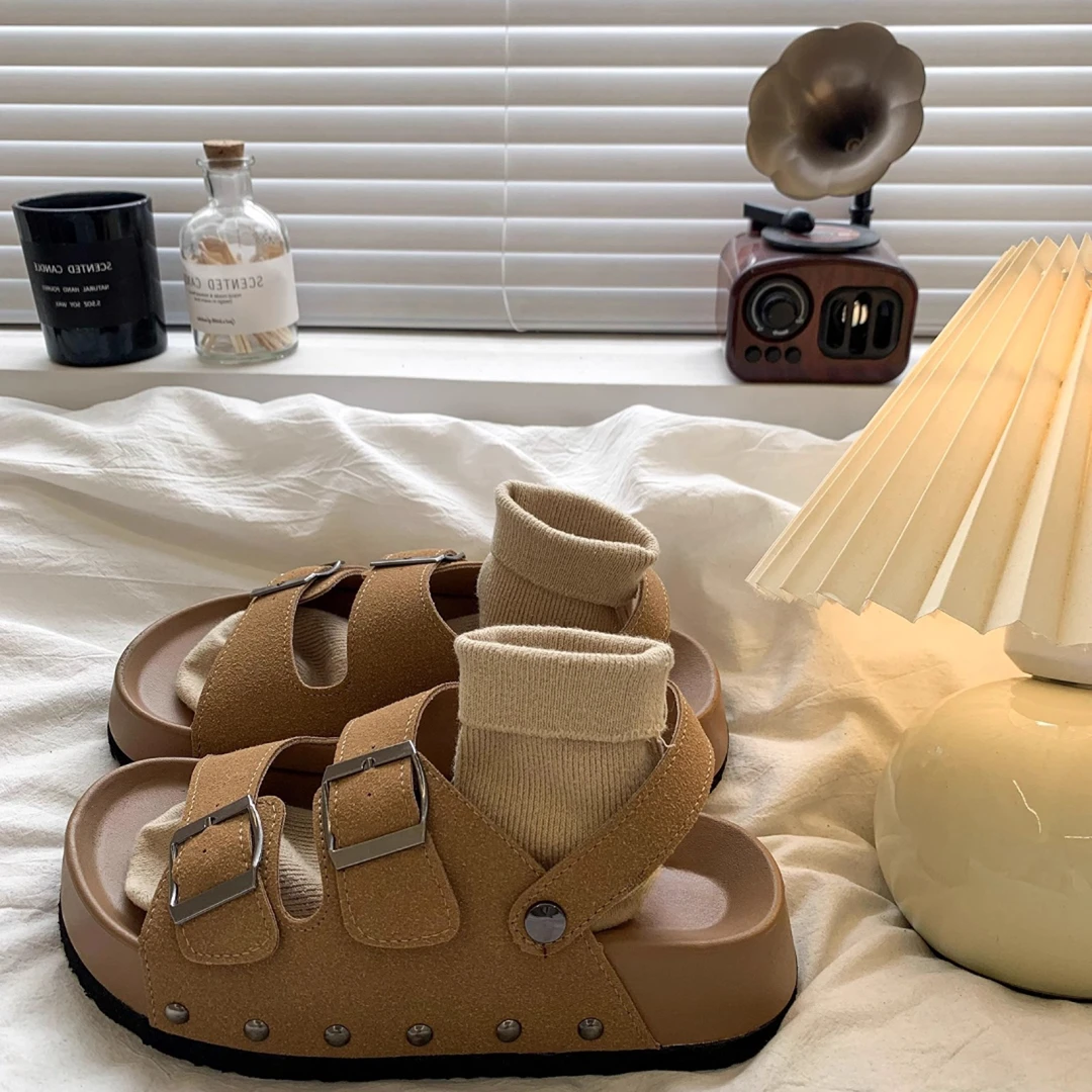 【顺丰速达】厚底凉鞋女2025夏季外穿配裙子运动百搭勃肯潮流女鞋