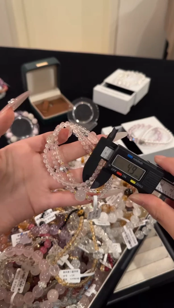 水晶手链合金粉水晶x1704