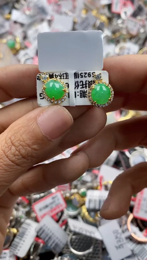 银S925镶嵌戒指翡翠13               7