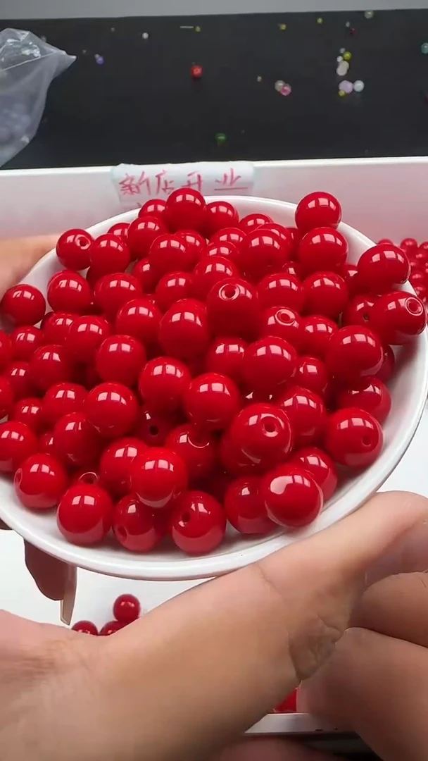 未镶嵌南红玛瑙珠宝半成品满肉锦红圆珠N348卡10MM散珠20颗