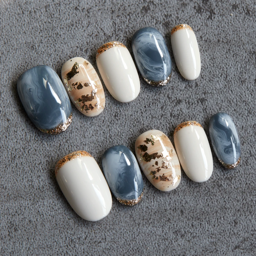 【在云端】日式晕染高级美甲轻奢显白纯手工制作穿戴甲优雅高贵