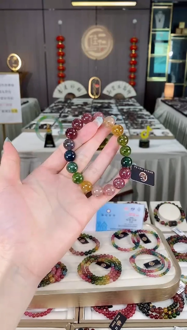 未镶嵌老矿碧玺彩虹冰体单圈手串11mm+碧玺多样性发货一条mz