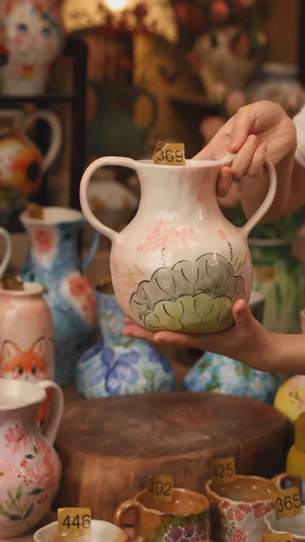 陶瓷景德镇设计师手作花器摆件侘寂风369