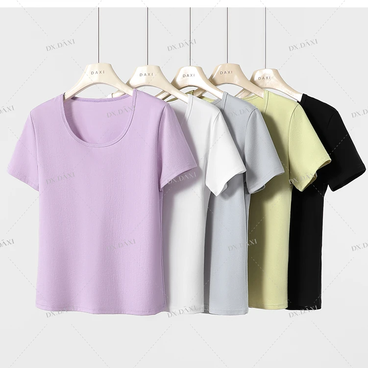 MT DISTORTION 弹力透气U领T桖短袖夏季新款女【两件装】