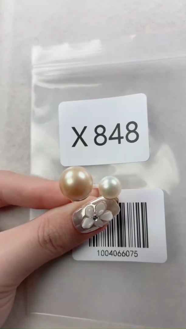 银S925镶嵌戒指海水珍珠X848