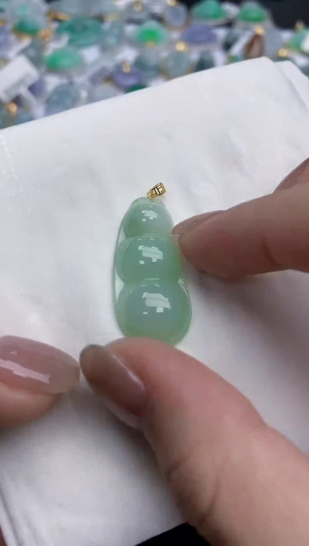 【闪购商品】翡翠颈饰18K金镶嵌天然缅甸翡翠A货