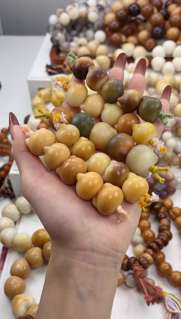 手串菩提根/象牙果干磨猫猫头20mm棒棒糖瑕疵不补随机