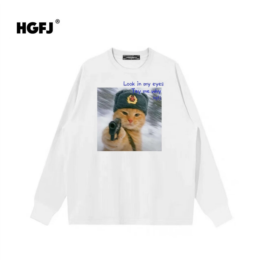 【look in my eyes】280克轻奢痞帅男装高级感男装男士长袖猫咪系列