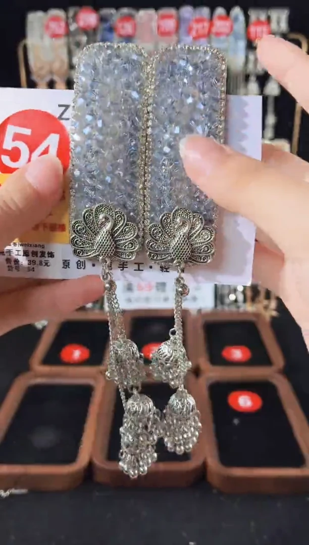 仿水晶铁合金54原创发夹倒夹1对