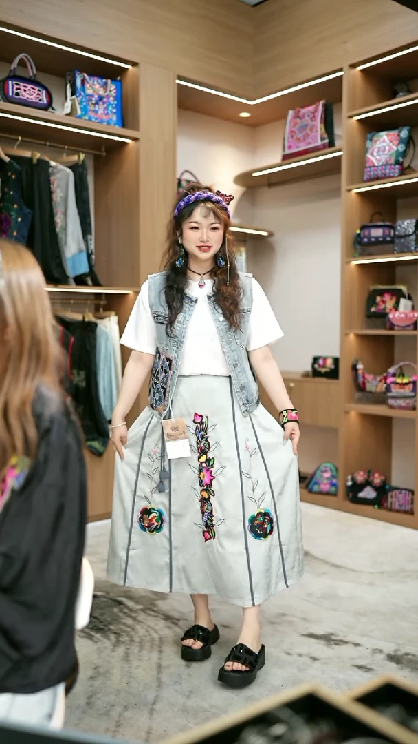 织绣L687裙子黔东南苗族刺绣