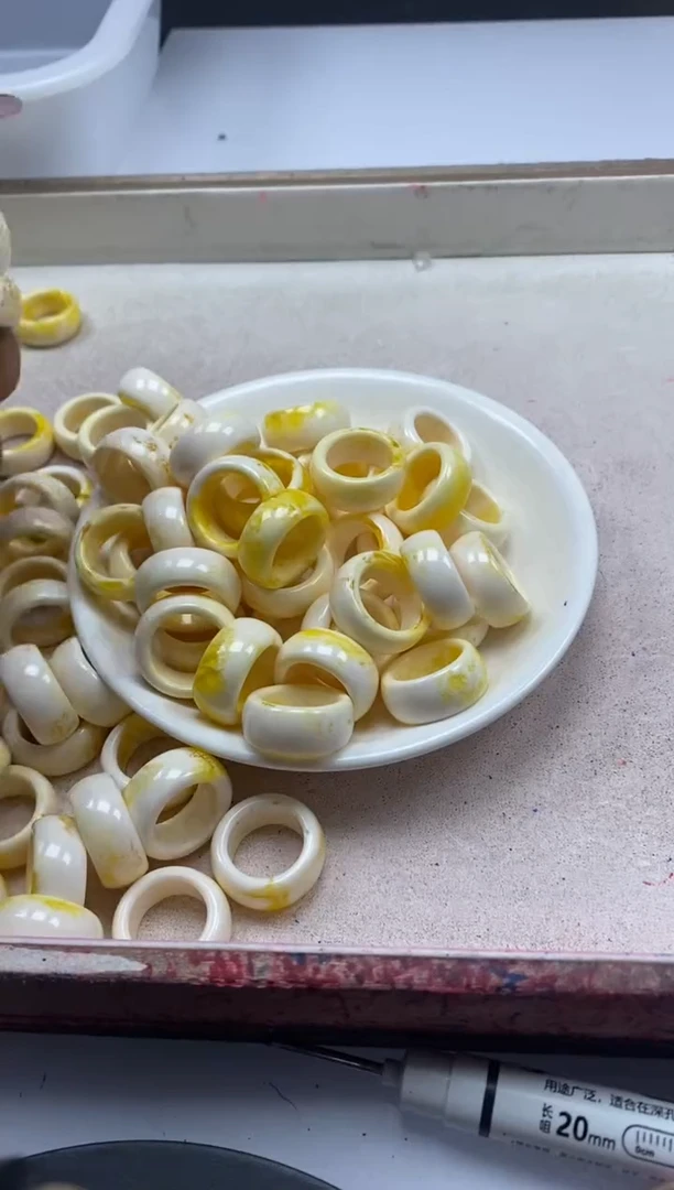 【闪购商品】蜜蜡颈饰未镶嵌w915骨*瓷白跑环二代*2个