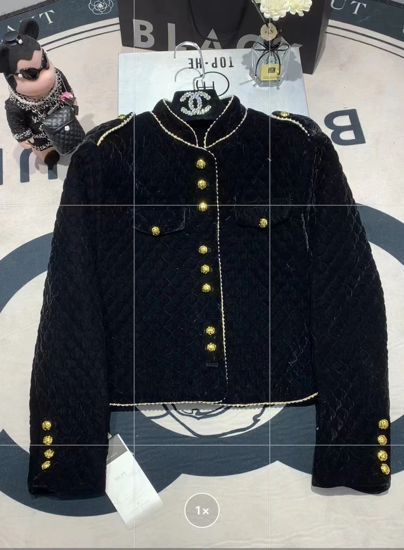 新款高货时尚轻奢肩章编织仙气法式设计感加棉外套