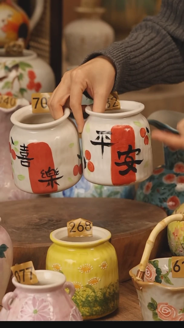 陶瓷景德镇设计师手作花器摆件侘寂风@M68和707@2个