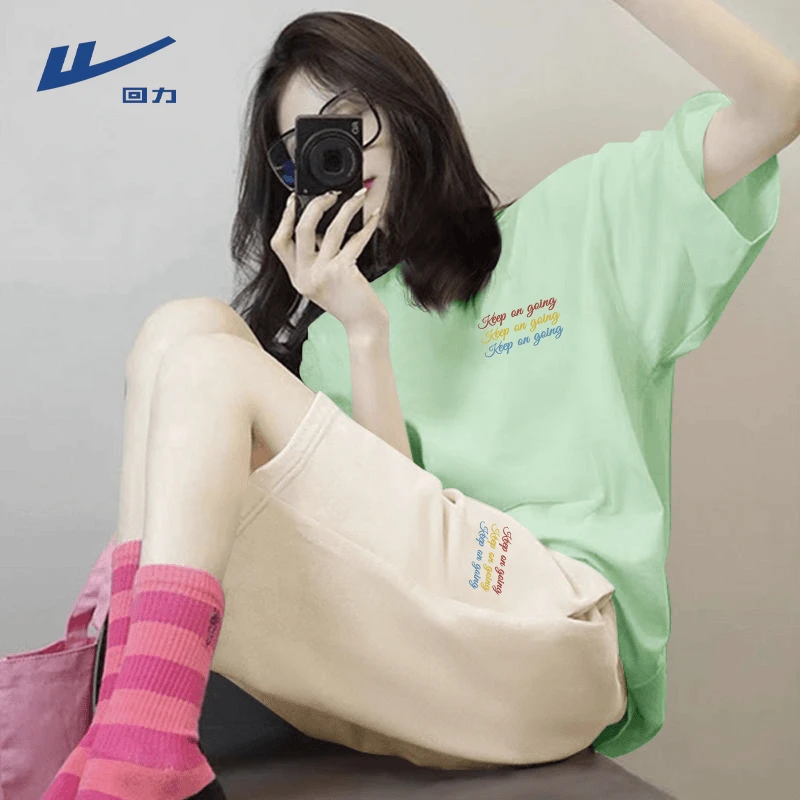 回力运动套装女2025新款爆款夏季宽松短袖短裤学生百搭休闲一整套