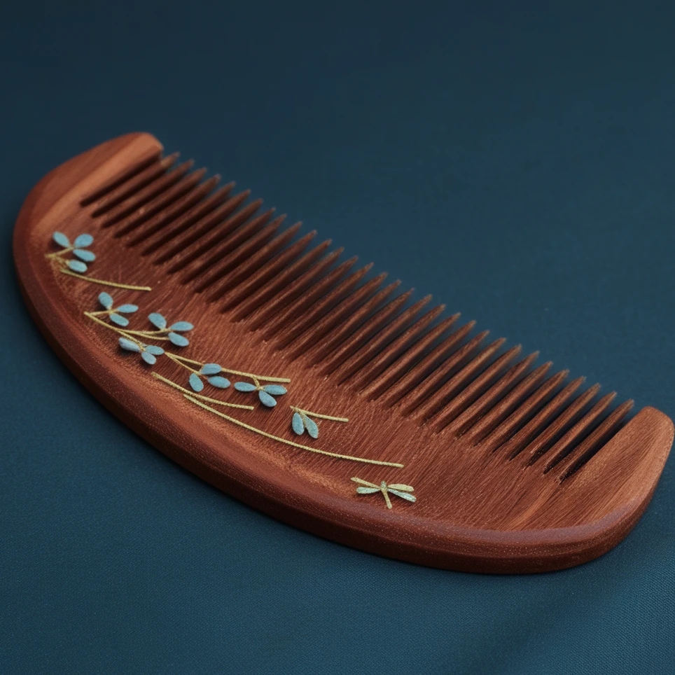 浅草蜻蜓檀木精心设计按摩随身便携梳子小巧木梳子梳头檀木梳子