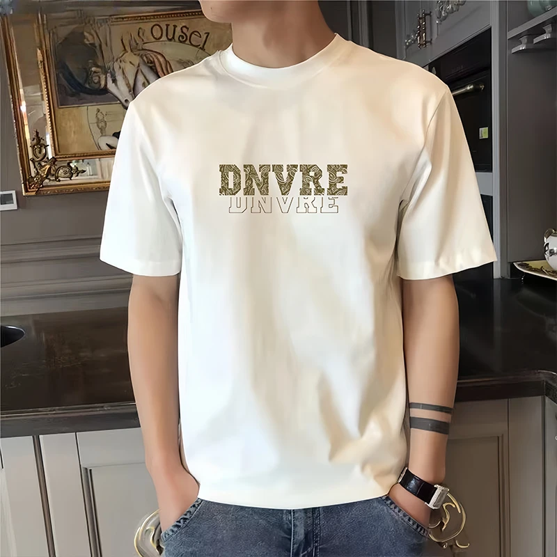 啄木鸟夏季新款男款纯棉短袖t恤青年潮流运动休闲圆领简约体恤衫T