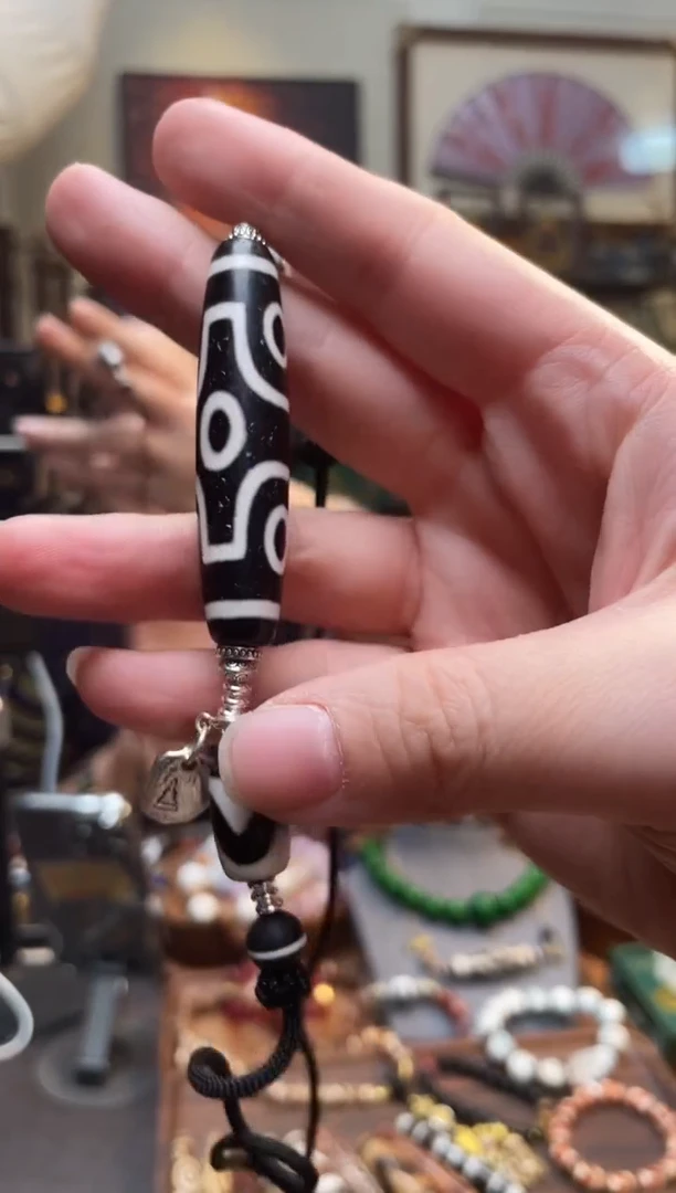 【闪购商品】柏香籽/百香籽把件0210-26黑白6眼项链