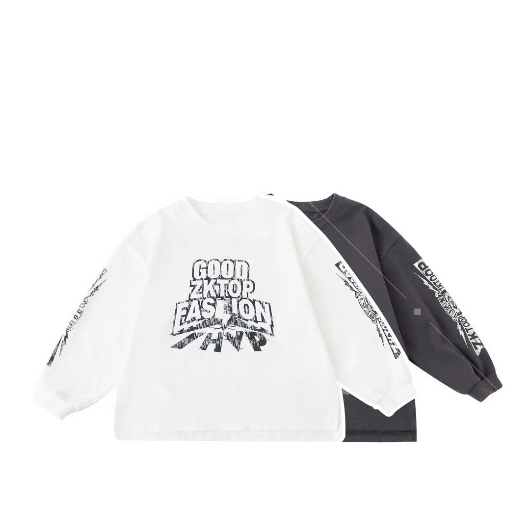 【Z＆K】春季中大童T恤百搭印花长袖ZK-220382-220383