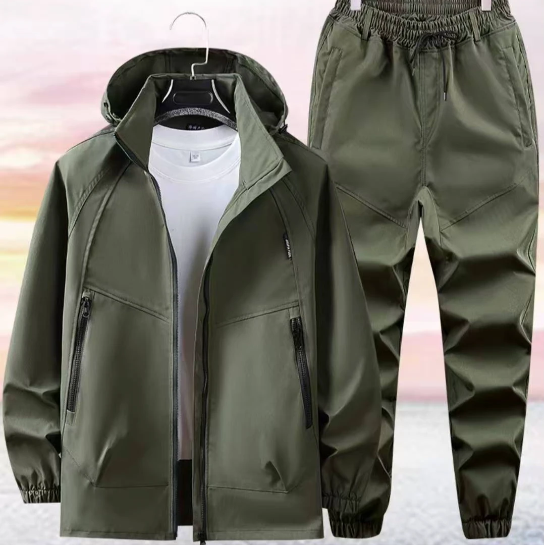 8394套装春秋耐磨防水工装服宽松透气男女同款上衣+裤子