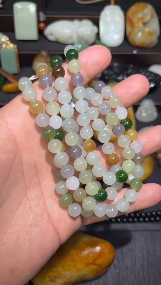 项链未镶嵌和田玉和田玉多宝项链