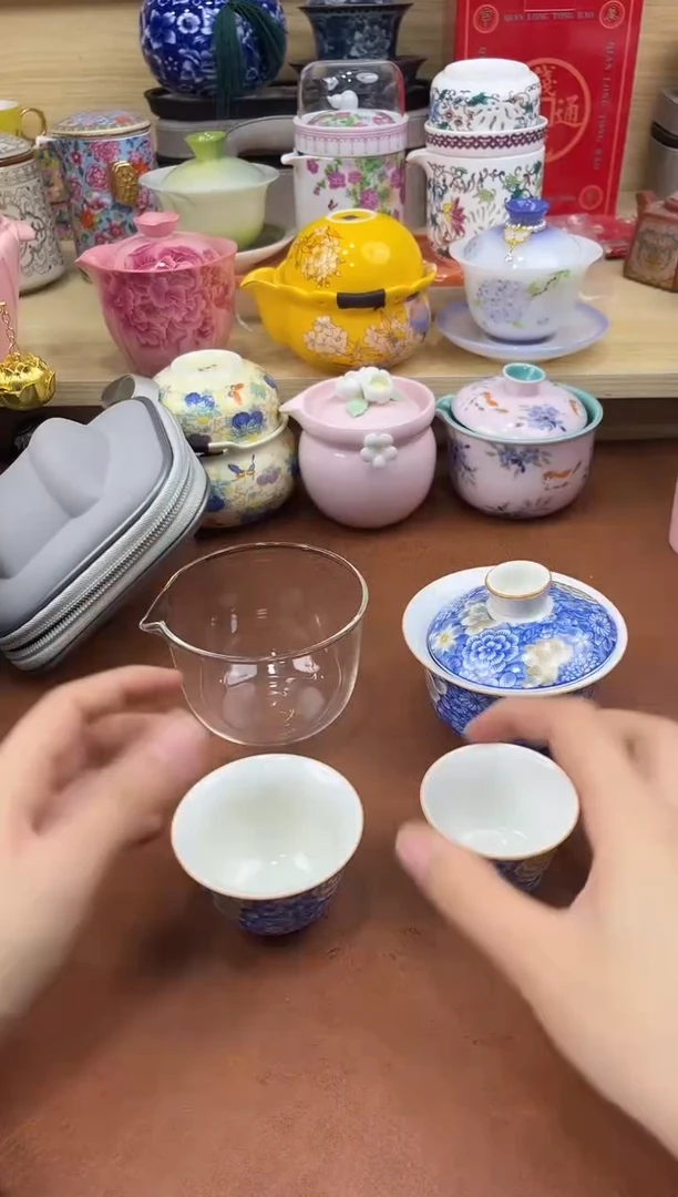陶陶瓷茶具摆件旅行套组