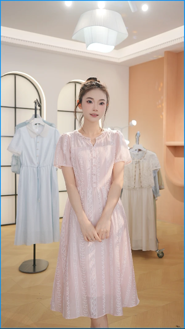 【送运费险】M1215 夏季新款两件套高档洋气新中式收腰显瘦连衣裙女