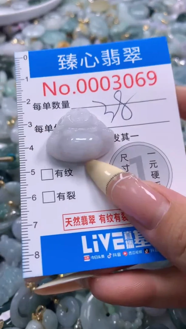 翡翠未镶嵌颈饰含绳0003069