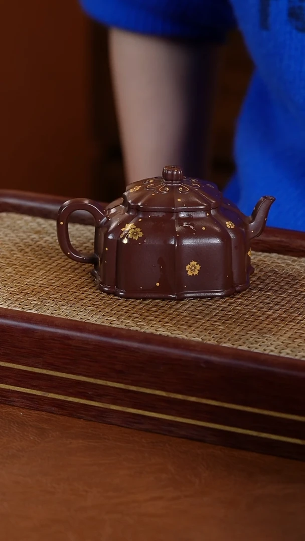 【闪购商品】紫砂茶壶谈美燕紫朱泥筋纹四方壶