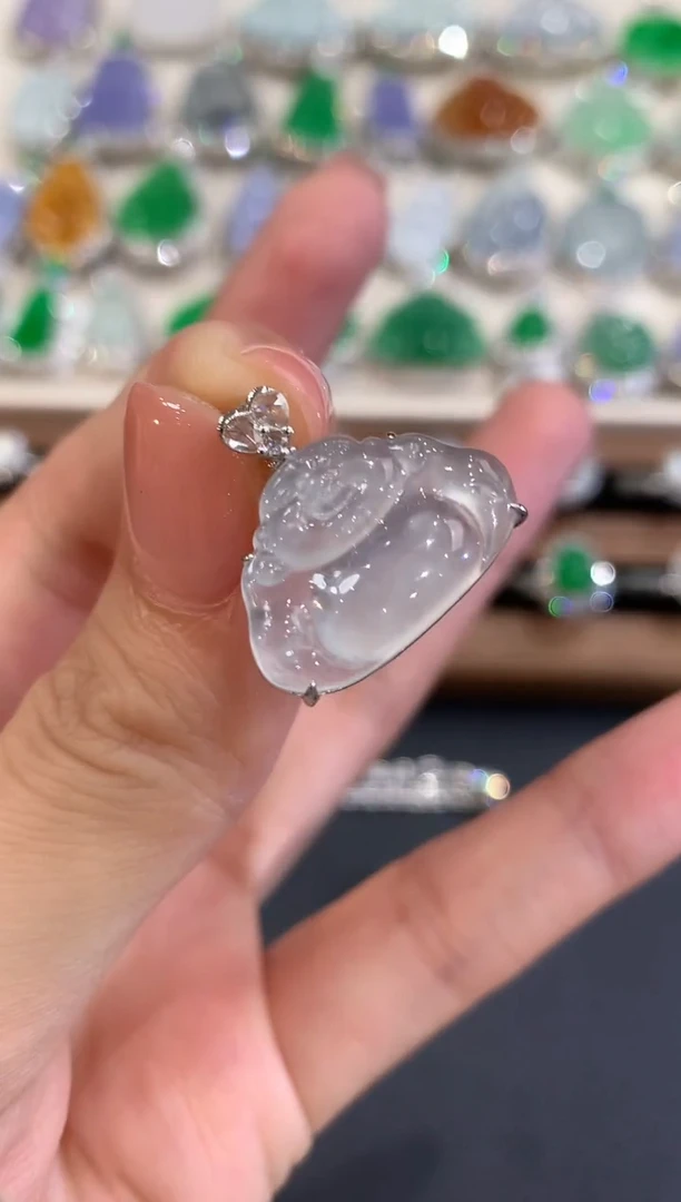 吊坠(不含链)18K金镶嵌翡翠q2