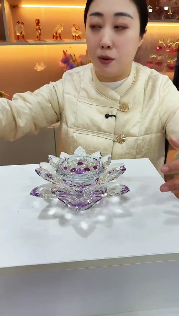 大号紫色旋转莲花台