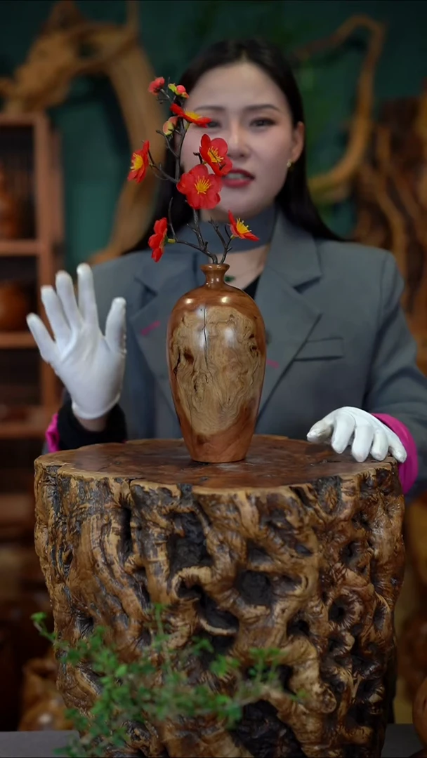 枣木雷击枣木梅瓶