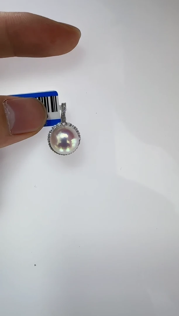 【闪购商品】淡水珍珠DA银S925镶嵌b628 白珠吊坠11