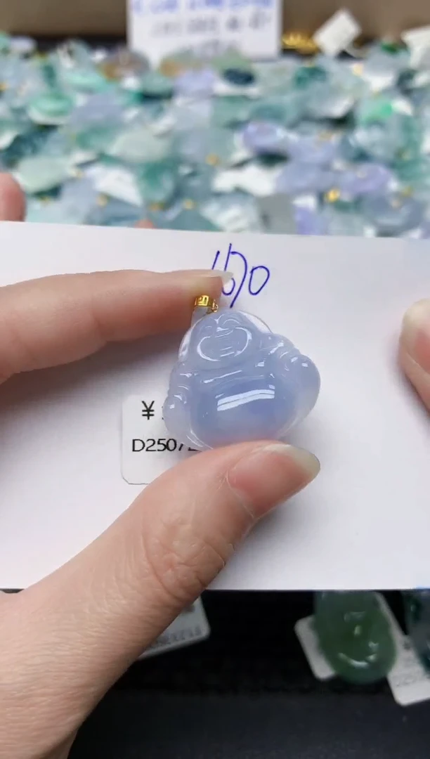 颈饰18K金镶嵌翡翠天然缅甸A货翡翠百元以上9元证书费自理1