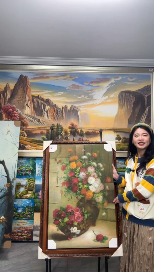 【闪购商品】油画纯手绘油画古典花