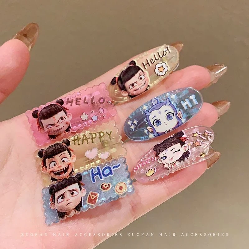 儿童哪吒发夹女童刘海宝宝可爱发卡头饰发卡发饰卡子发型丸子头