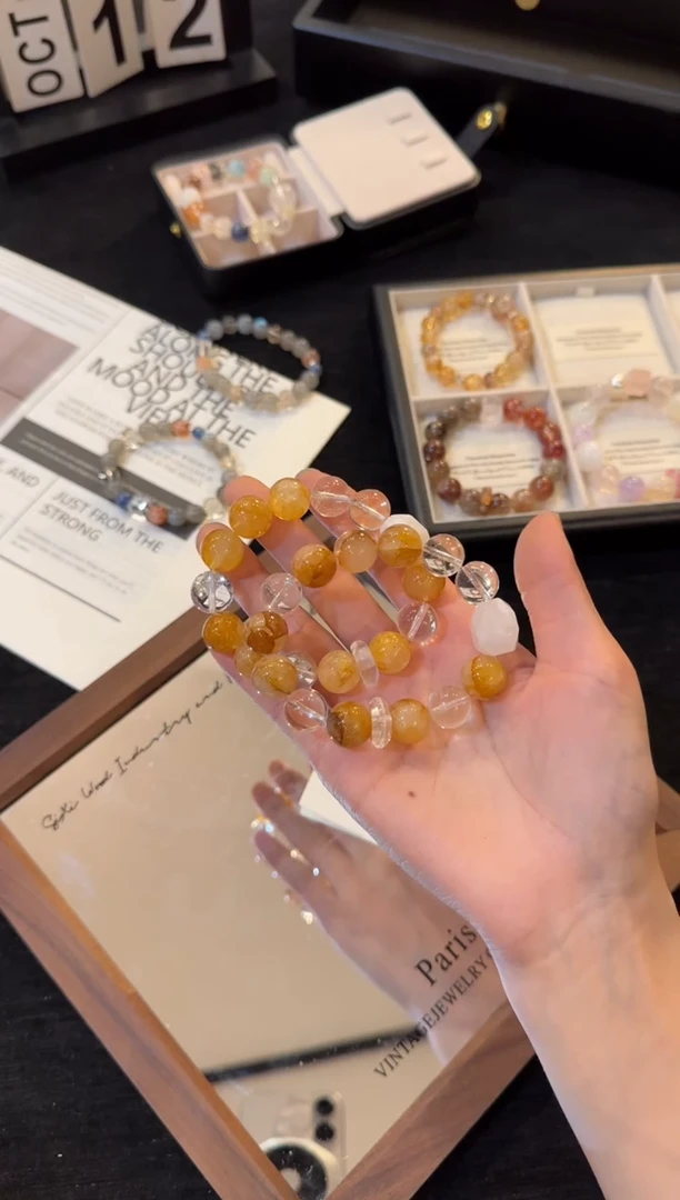 合金手链水晶黄金胶花x2791