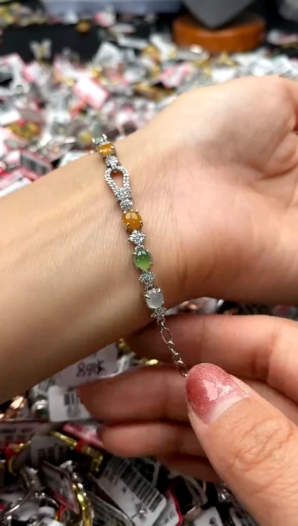 【闪购商品】翡翠戒指银S925镶嵌7777777    2