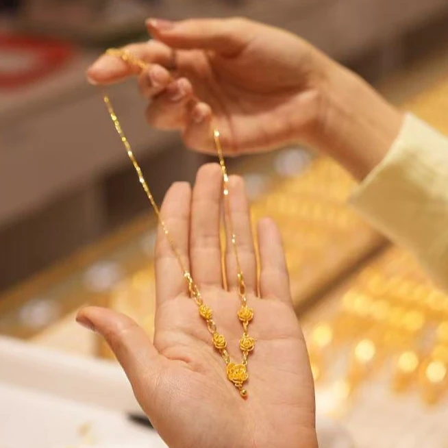 【澄澄专属】足金999浪漫玫瑰花系列五花项链 经典时尚百搭 11.9