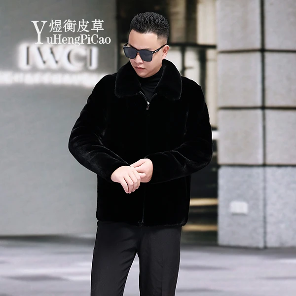 貂皮大衣A002宝嘉美方领水貂皮草外套新款高级精选男装