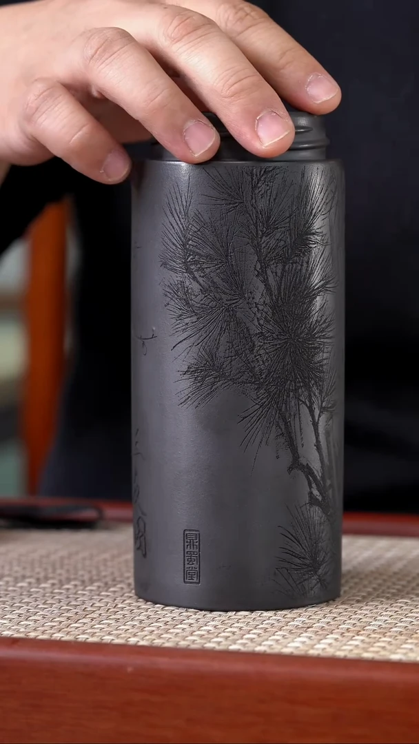 茶杯紫砂岁寒三友 3