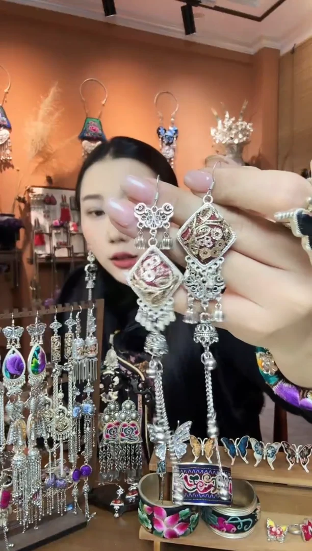 刺绣纯手工民族风耳环