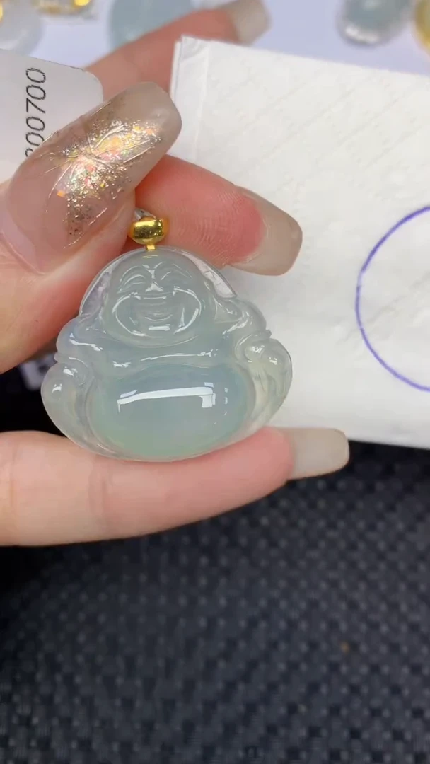 颈饰18K金镶嵌翡翠天然缅甸翡翠a货百元以上9元证书费自理