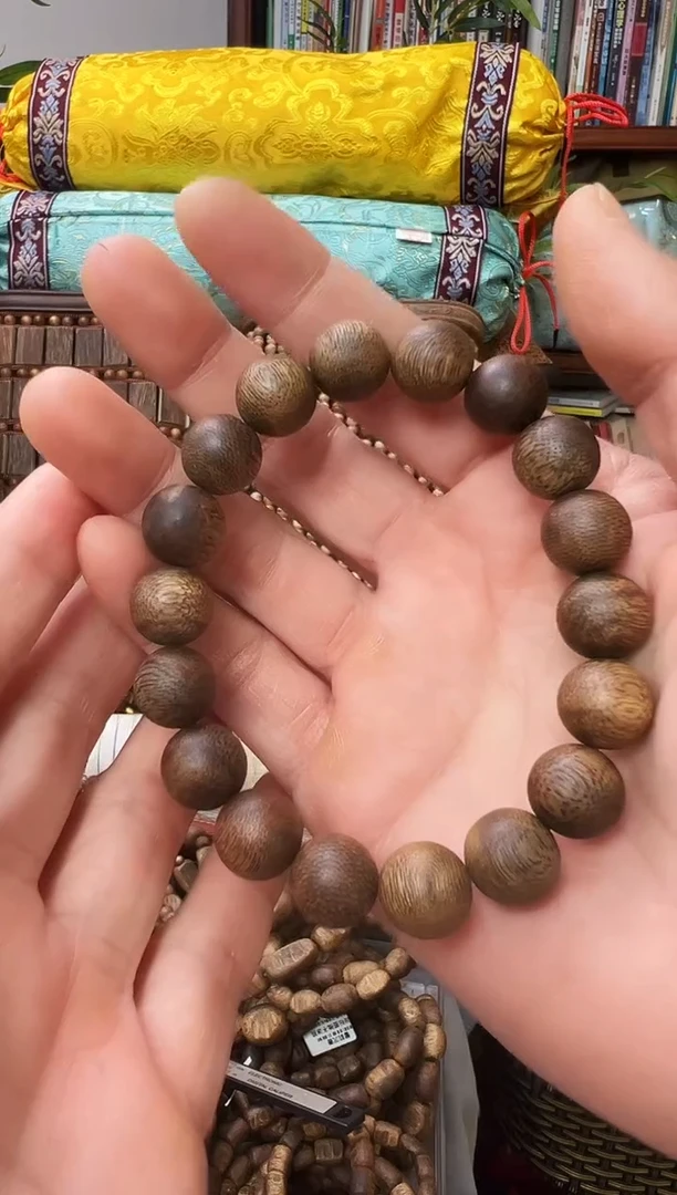 沉香手串棋楠白露圆珠单圈