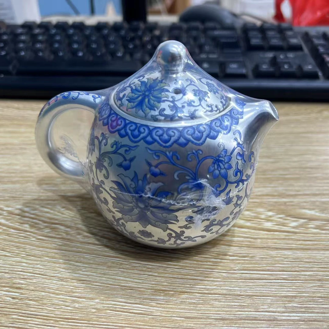 一品堂缠枝莲龙蛋银壶