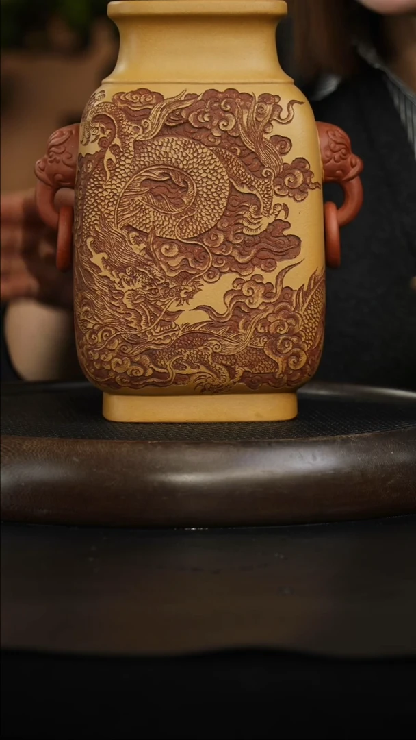 茶壶紫砂双耳兽瓶