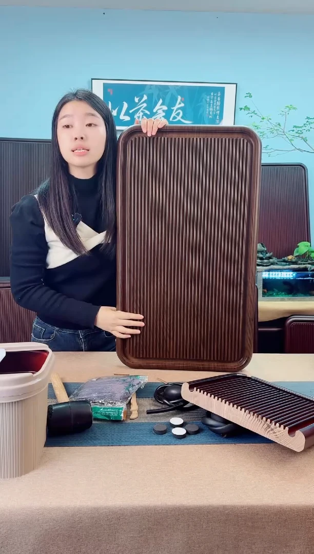 潘***）70*40*4大海黄褐色款式茶盘