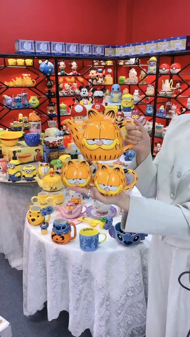 【闪购商品】.@@加菲猫陶瓷一壶二杯